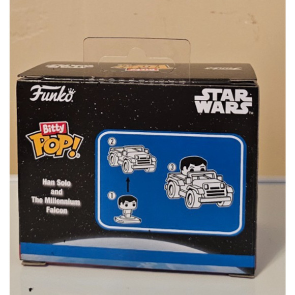 Funko Bitty POP! Rides: Star Wars Han Solo & Millenium Falcon NIB Exclusive Han! - Picture 4 of 4